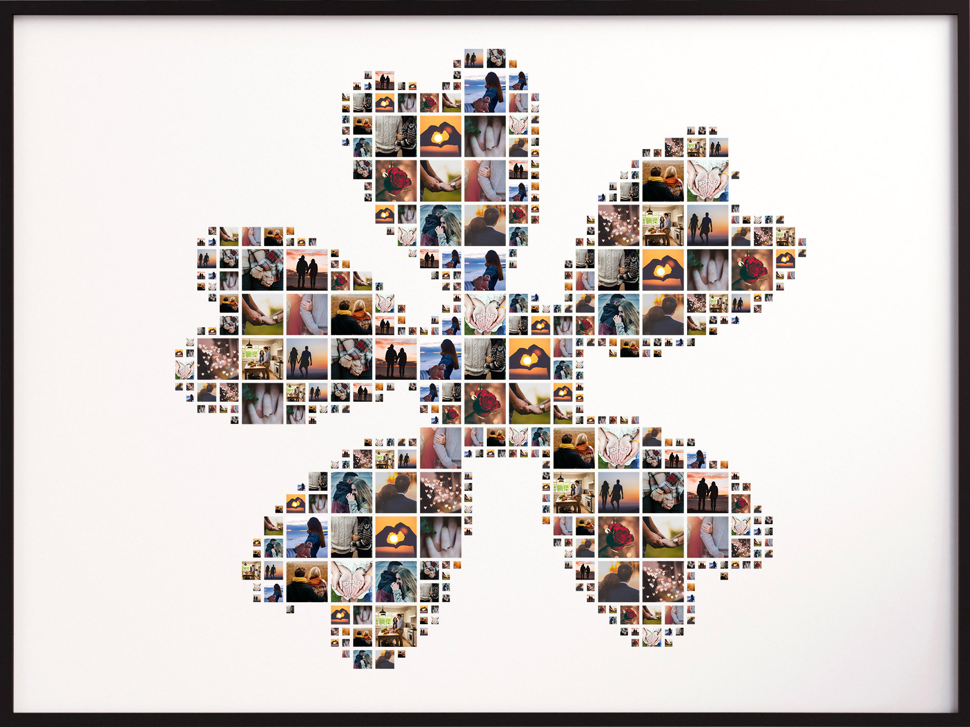 A beautiful flower shape photo collage, perfect for nature lovers or as a memorial tribute.