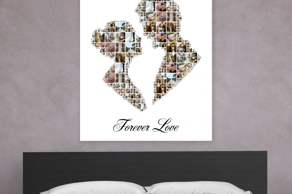 Displaying wedding photos as shape collage