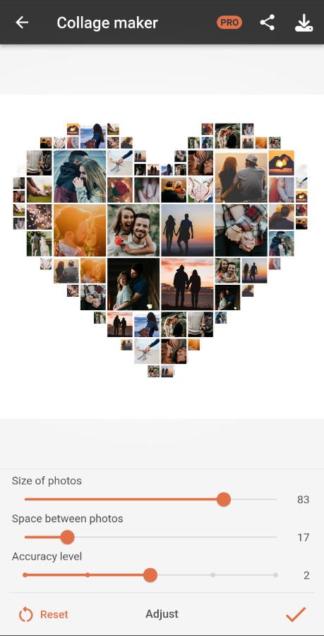 heart photo collage